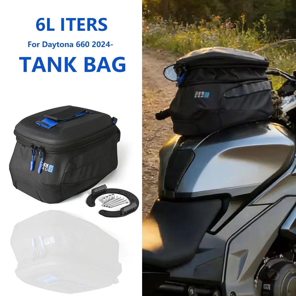 

Motorcycle Tank Bag 6L Nylon Magnetic Fuel Tank Bag Waterproof Portable Tool Bag Black For Daytona 660 Daytona660 2024 2025 2026