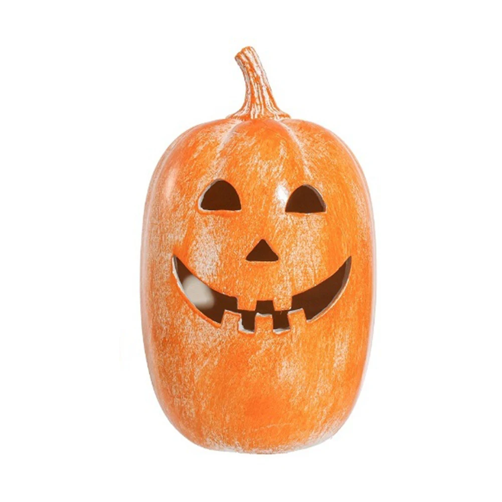 زخرفة اليقطين المصنوعة يدويًا لجميع القديسين والخريف مصممة لحمل شموع LED وخلق أجواء داخلية دافئة #3