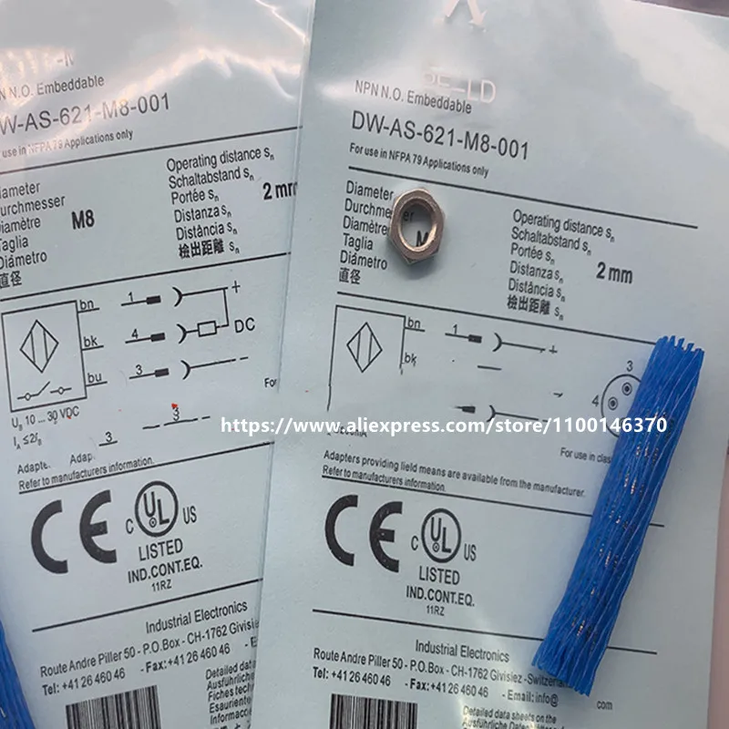 3Pcs New High Quality Contrinex Proximity  DW-AS-623-M18-002 DW-AS-604-M30-002 DW-AS-621-M8-001 DW-AS-623-M18-120 DW-AD-621-M18