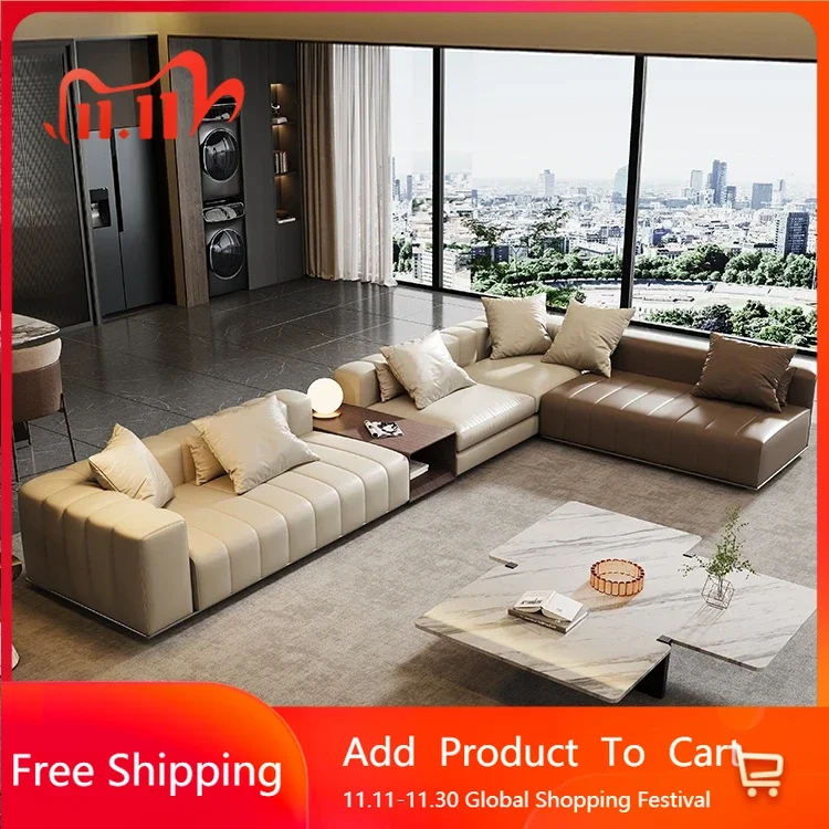 

Кожаные дизайнерские диваны для гостиной Итальянский минималистский секционный роскошный диван для гостиной Современная мебель Lazy Woonkamer Banken