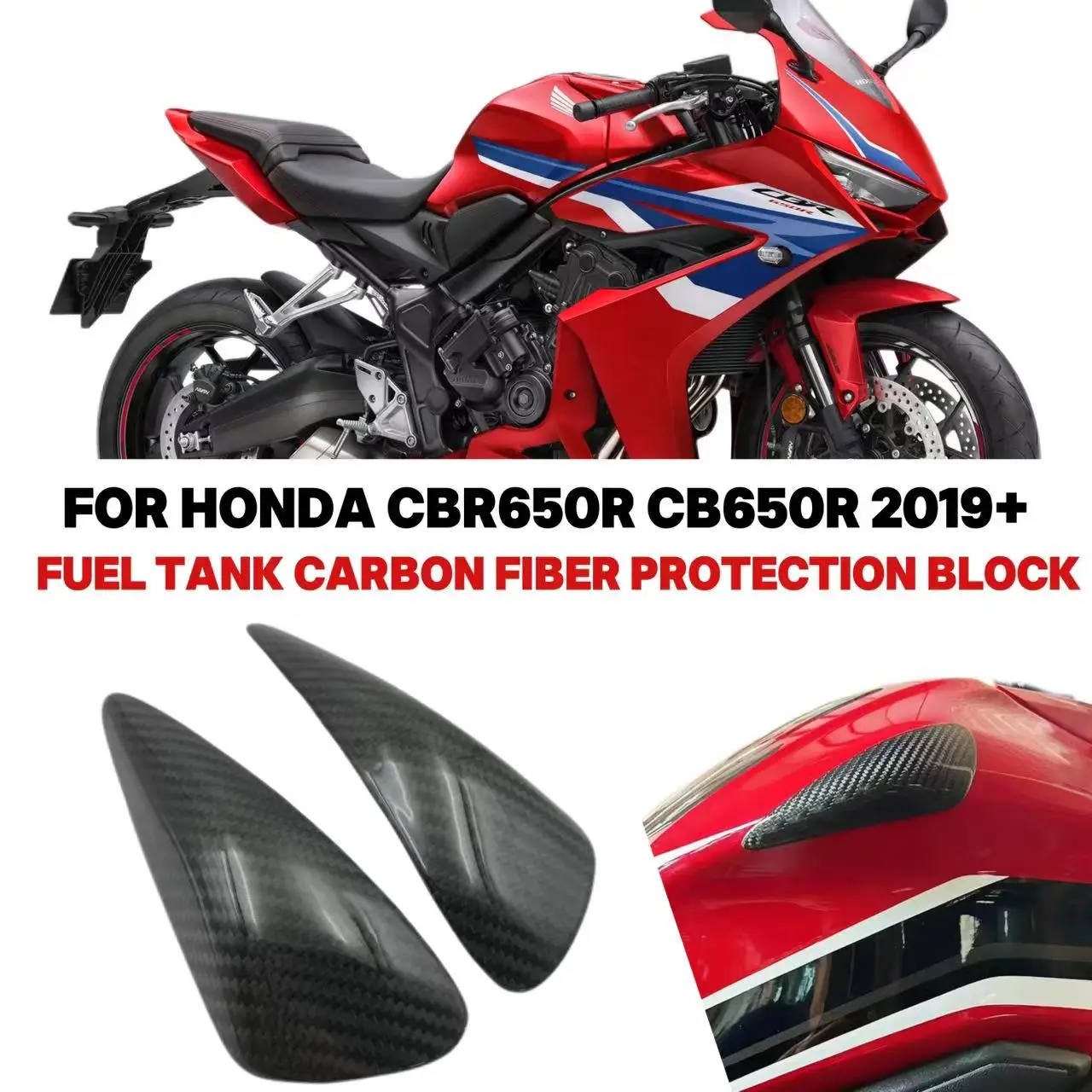 for Honda CBR650R CB650R 2019-2025 motorcycle fuel tank protection block carbon fiber decorative slider protection cover