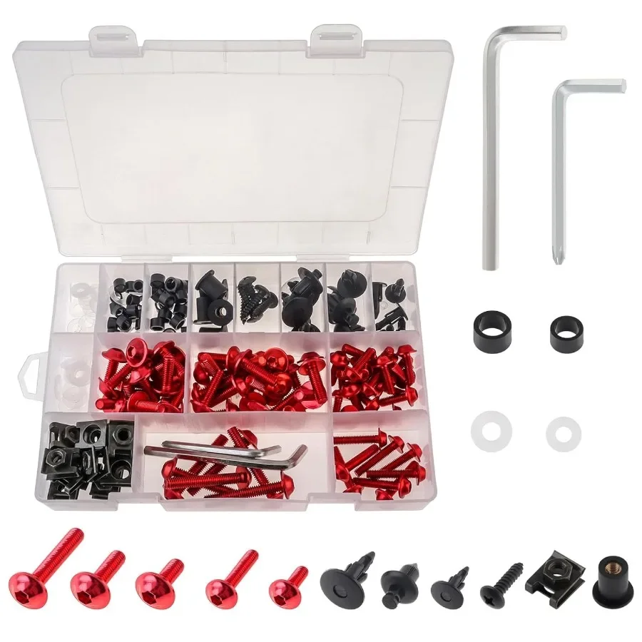 

Набор из 194 шт. M5 M6, комплект болтов обтекателя для Yamaha Honda Kawasaki Suzuki BMW, аксессуары для ремонта и обслуживания мотоциклов с Washe