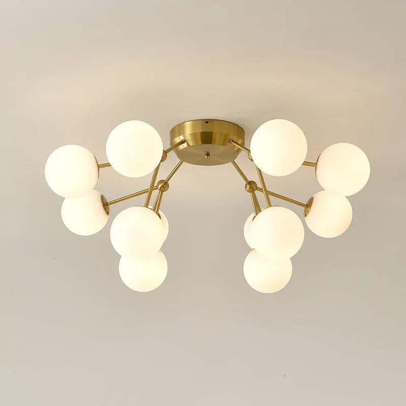 Golden Ceiling Lamp Nordic Magic Bean