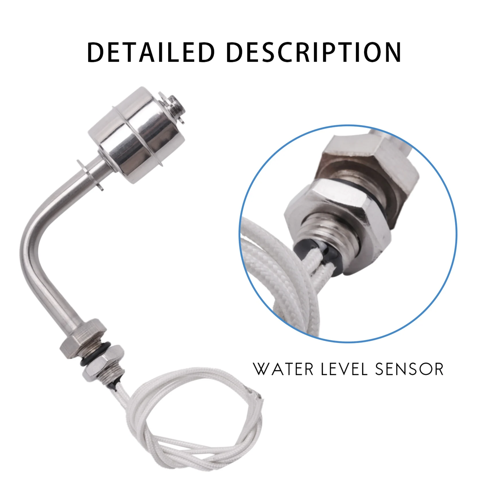 QA08I High Temperature Stainless Steel Side Mounted Single Float Switch Water Level Liquid Level Oil Level Controller Sensor