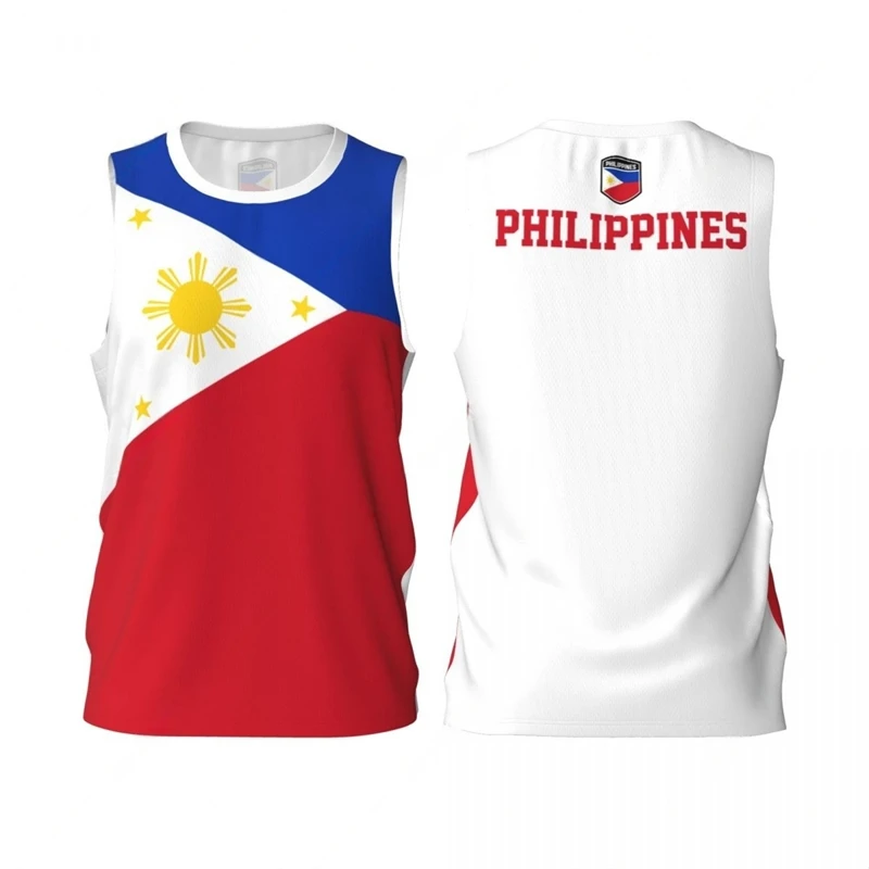 Philippines Flag Graphic Tank Tops Simple Fashion Men Women 3D Printed Basketball Jersey Tees Loose Sports Sleeveless T Shirts