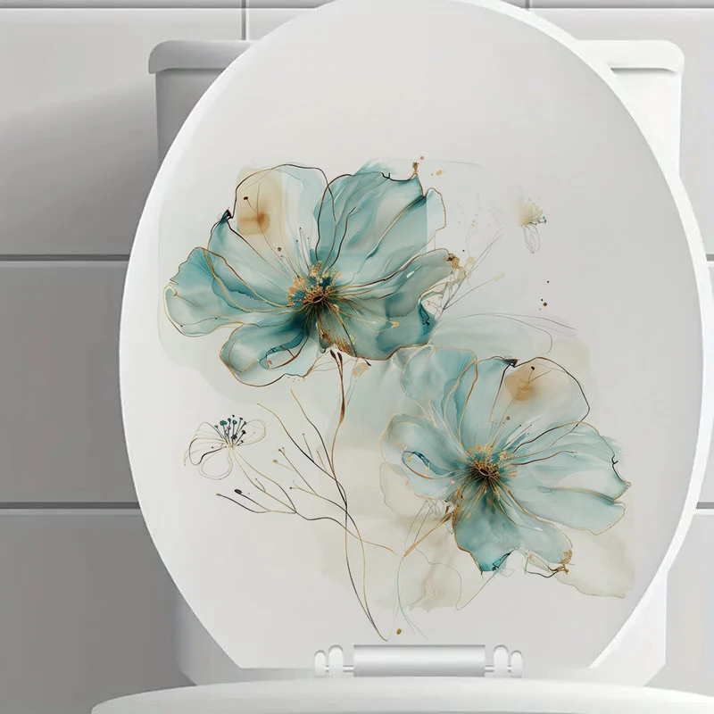MT843# Watercolor Flower Stickers, Bright Wall for Home, Cabinet, Door,Toilet,Decoration, Vinyl Car Decals, Outdoor Indoor Use