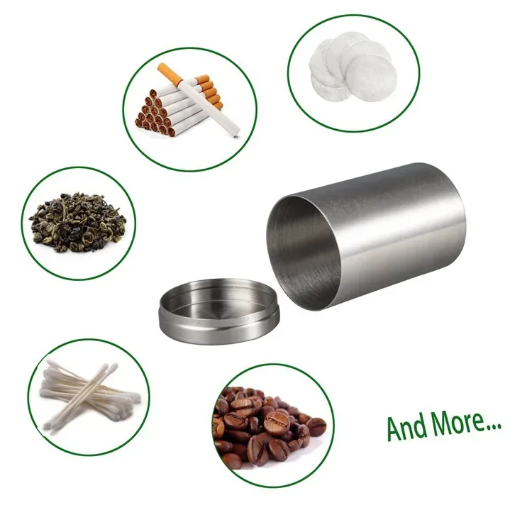 Stainless Steel Sealed Storage Jar, Portable Airtight Food Storage Container Canister for Coffee Beans Flour Cereal Sugar