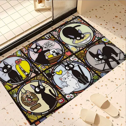 KiKi Jiji 고양이 방 매트 북유럽 스타일 홈 도어 매트 욕실-화장실 매트 침실 호텔 장식 매트