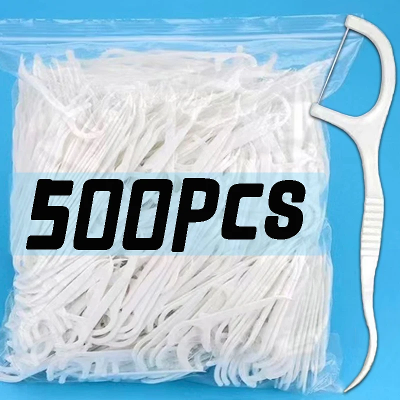 

100/500pcs Disposable Dental Floss Toothpicks Deep Cleaning Tooth Oral Hygiene Care Tool Dental Floss Portable Interdental Brush