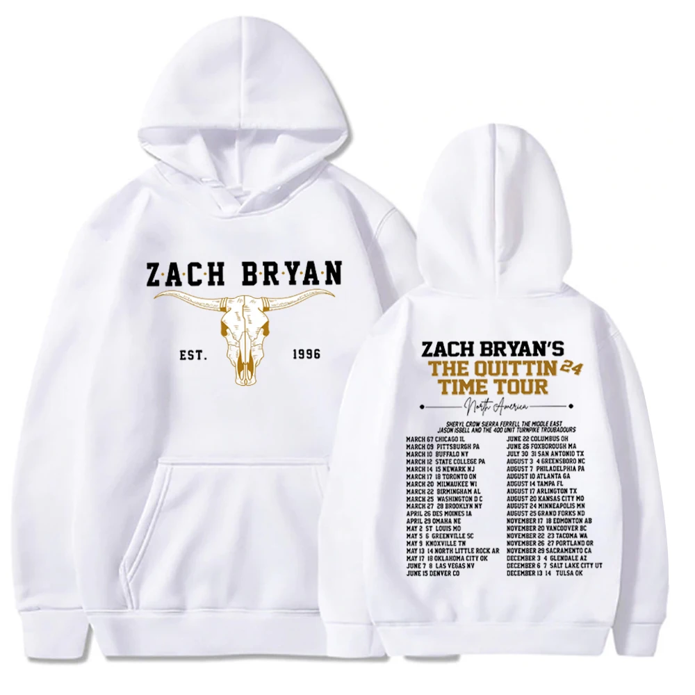 Zach Bryan The Quittin Time Tour 2024 Hoodie Zach Bryan Hoodie Zach Bryan Merch Fan Gift Pullover Tops Streetwear Unisex