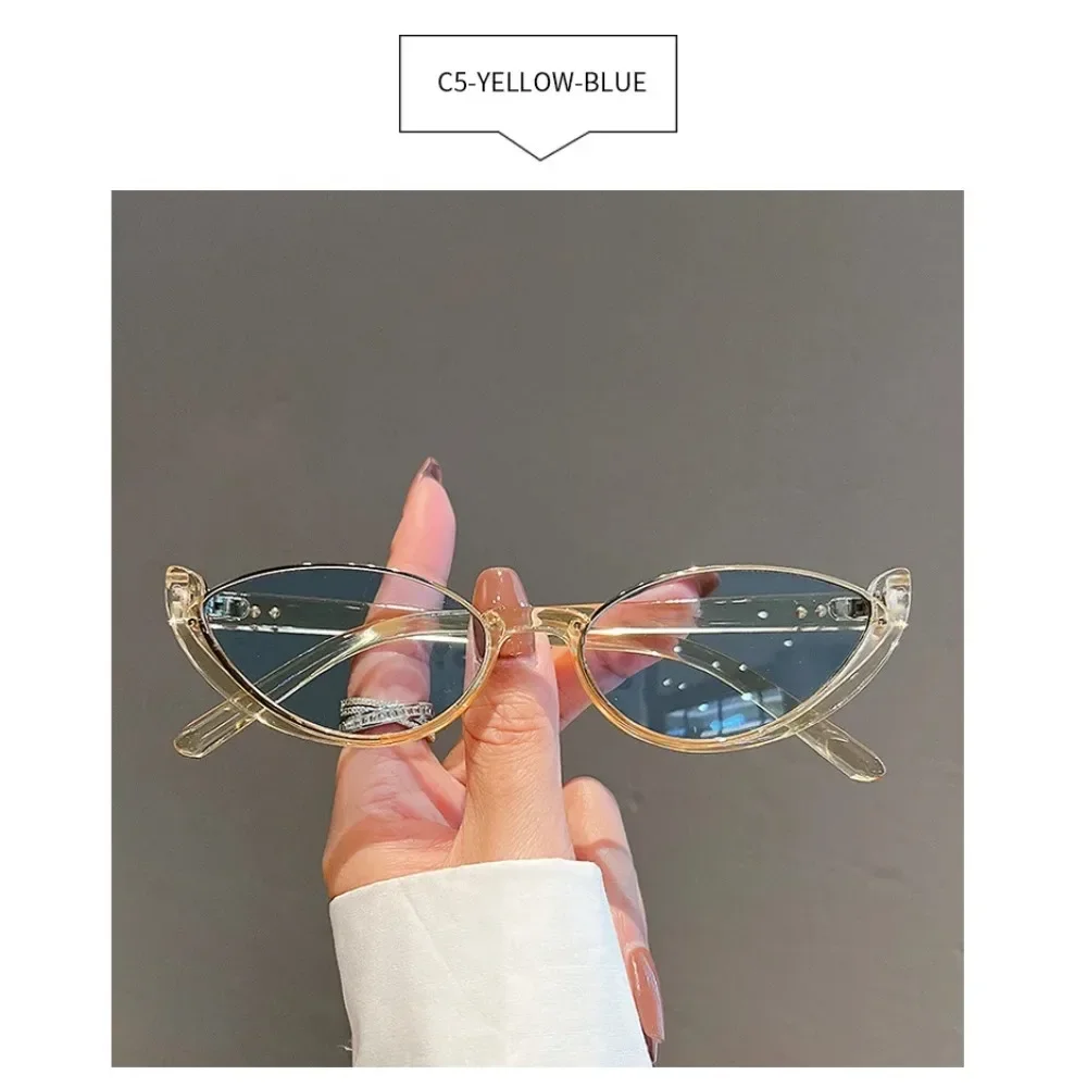 نصف إطار عين القط النظارات الشمسية الاسلوب المناسب النظارات الشمسية النسائية الملونة Uv400