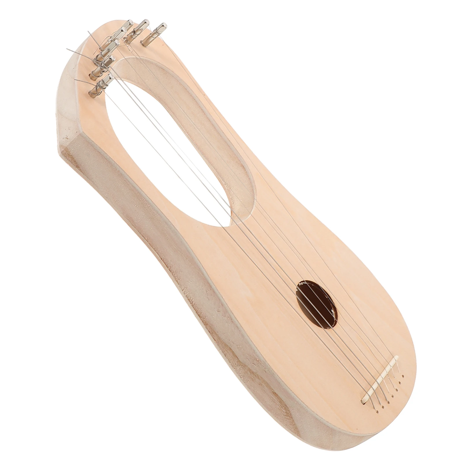 

Wooden Homemade Craft Kit Unfinished Basswood Body Diy Lyre Instrument Assembly Musical Lyre Harp Craft Kit Toys