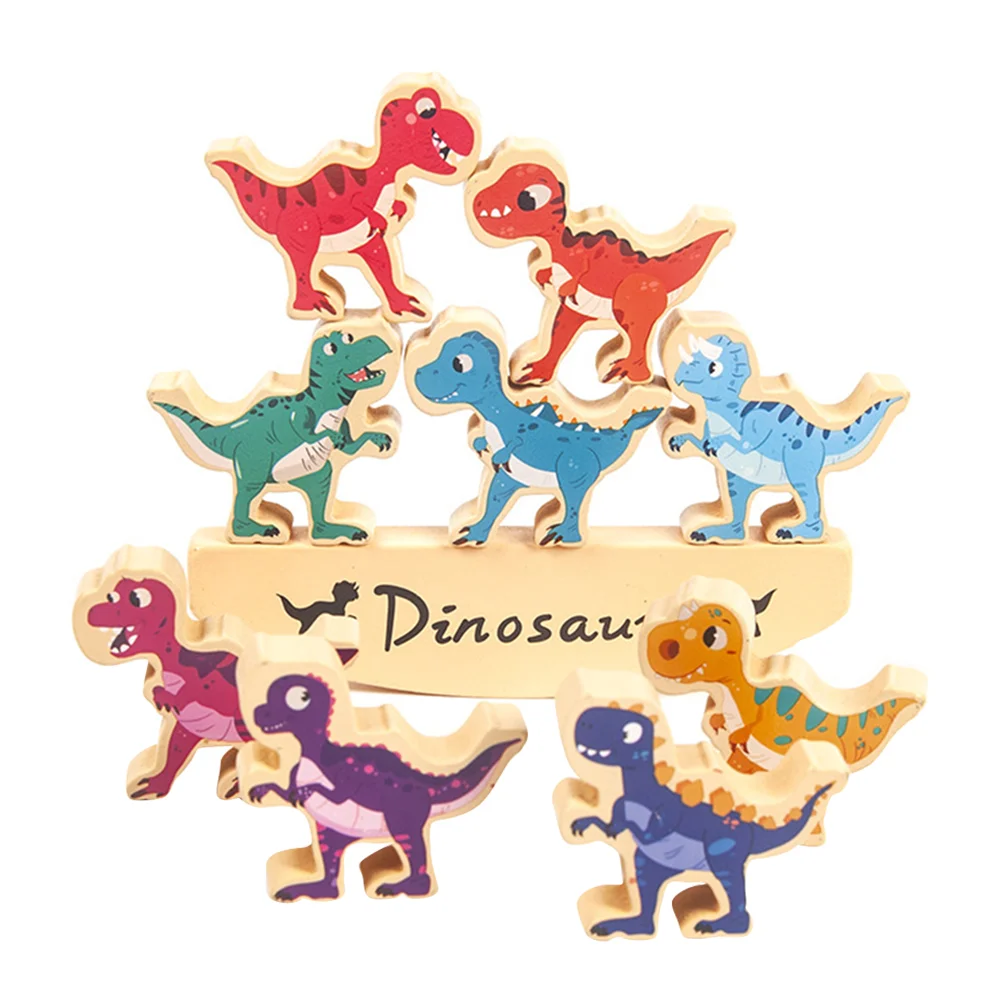 Jouet dinosaure en bois pour enfants, olympiques pour enfants, animaux préhistoriques, blocs en forme de dinosaure