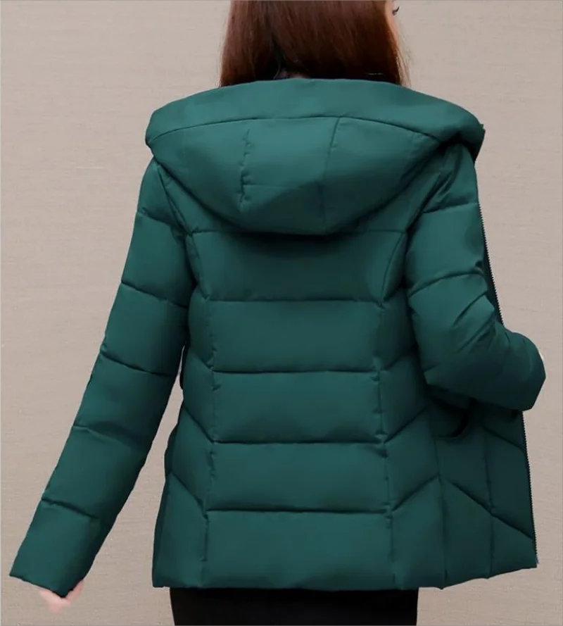 2023 Casual hooded cotton-padded lady slimming cotton-padded Korean fashion mom high-end coat lady