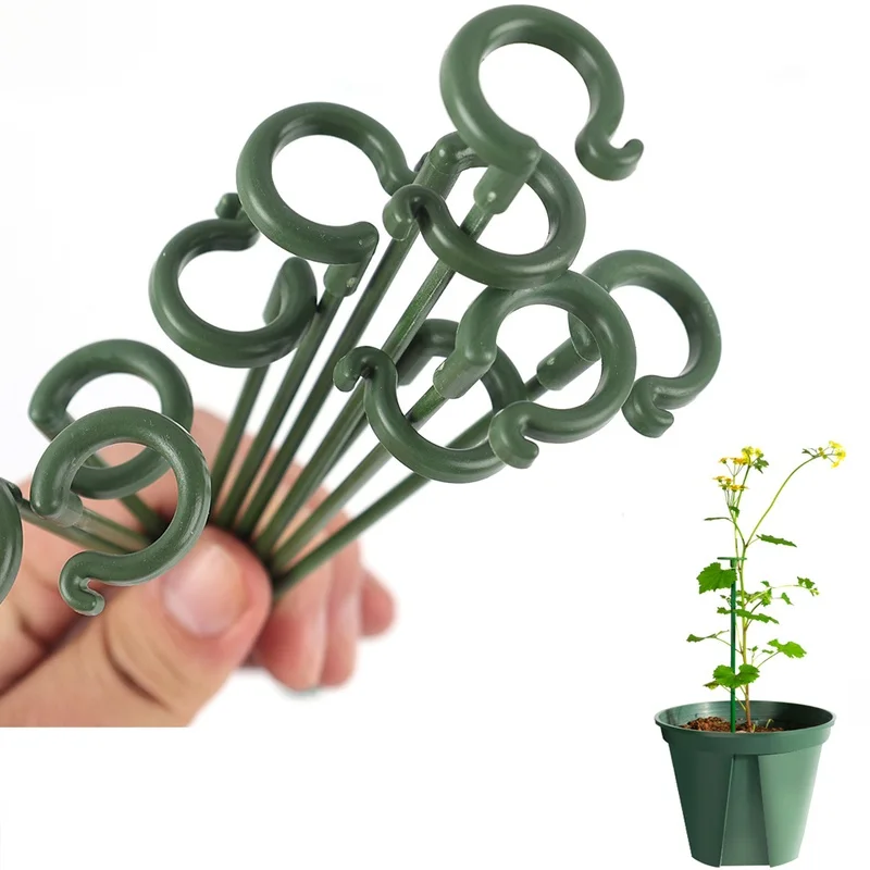 10pcs Potted Plant Support Rack - Fiberglass Rod Flower Vine Climbing Bracket for Balcony Decorative Gardening with Fixed Rod