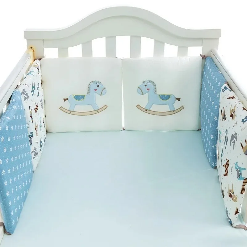 6 قطعة مجموعة مصد سرير الطفل لينة القطن المضادة للتصادم الحشو سرير السكك الحديدية يغطي مصدات واقية ل حضانة الرضع السرير الحرس السكك الحديدية #5