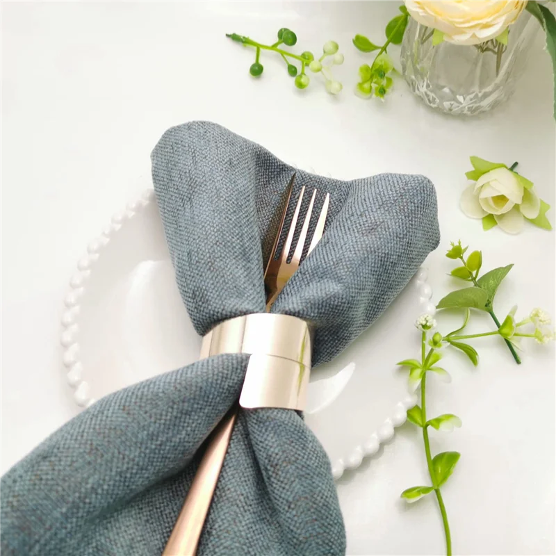 

A74U 24Pcs Rose Gold Metal Table Decor Napkin Ring Holder Spring For Wedding Setting, Easter Dinner, Valentine's Day