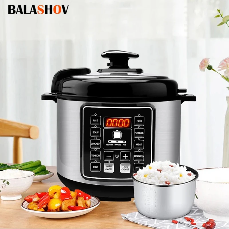 

5L Multifunction Electric Pressure Cookers Soup Porridge Heating Meal Heater Kitchen Stainless Steel Multicooker Rice Cooker