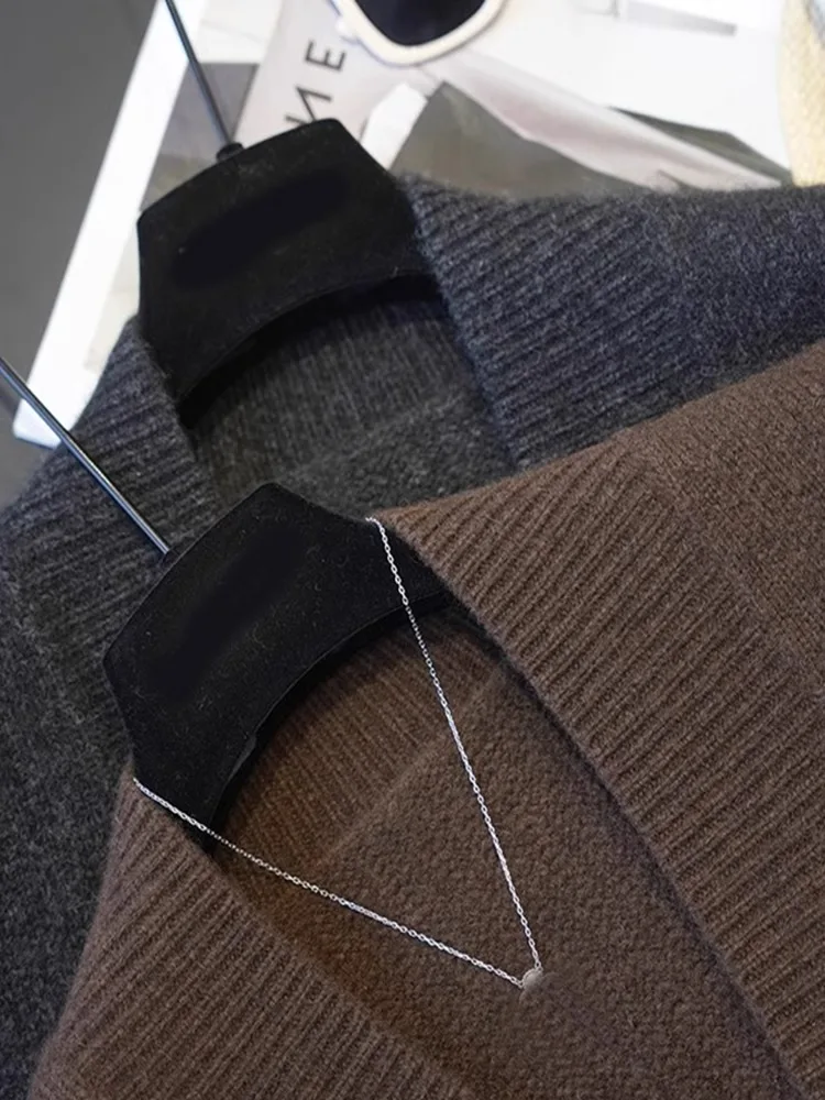 Gilet tricoté rétro v-ne pour femmes, couleur Pure douce, confortable, doux pour la peau, couches amincissantes, pull en laine polyvalent