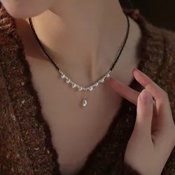 New Arrival Elegant Black Spinel Stone & Natural Freshwater Pearl 14K Gold Filled Female Pendant Necklace Jewelry Never Fade