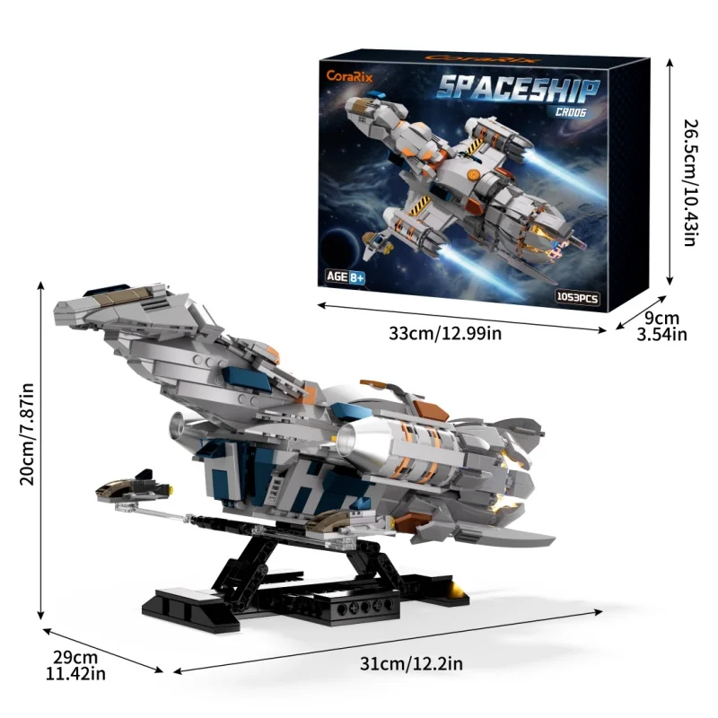 

Spaceship Transport Ship Model Modular Technology Building Blocks Shuttle Firefly-class Toys with Display Stand Space Fans Gifts