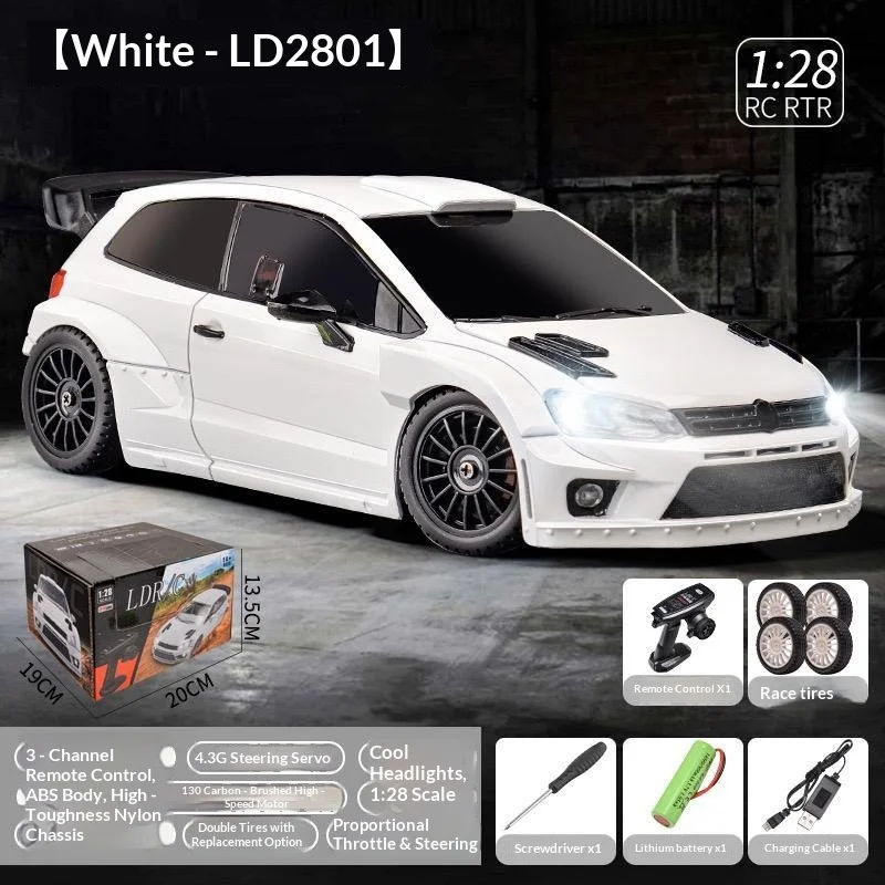 LDRC Rc Drift Car 1 28 Scale 4WD High Speed Remote Control Racing Model With Replaceable Tiers Led Light For Adult Hobby