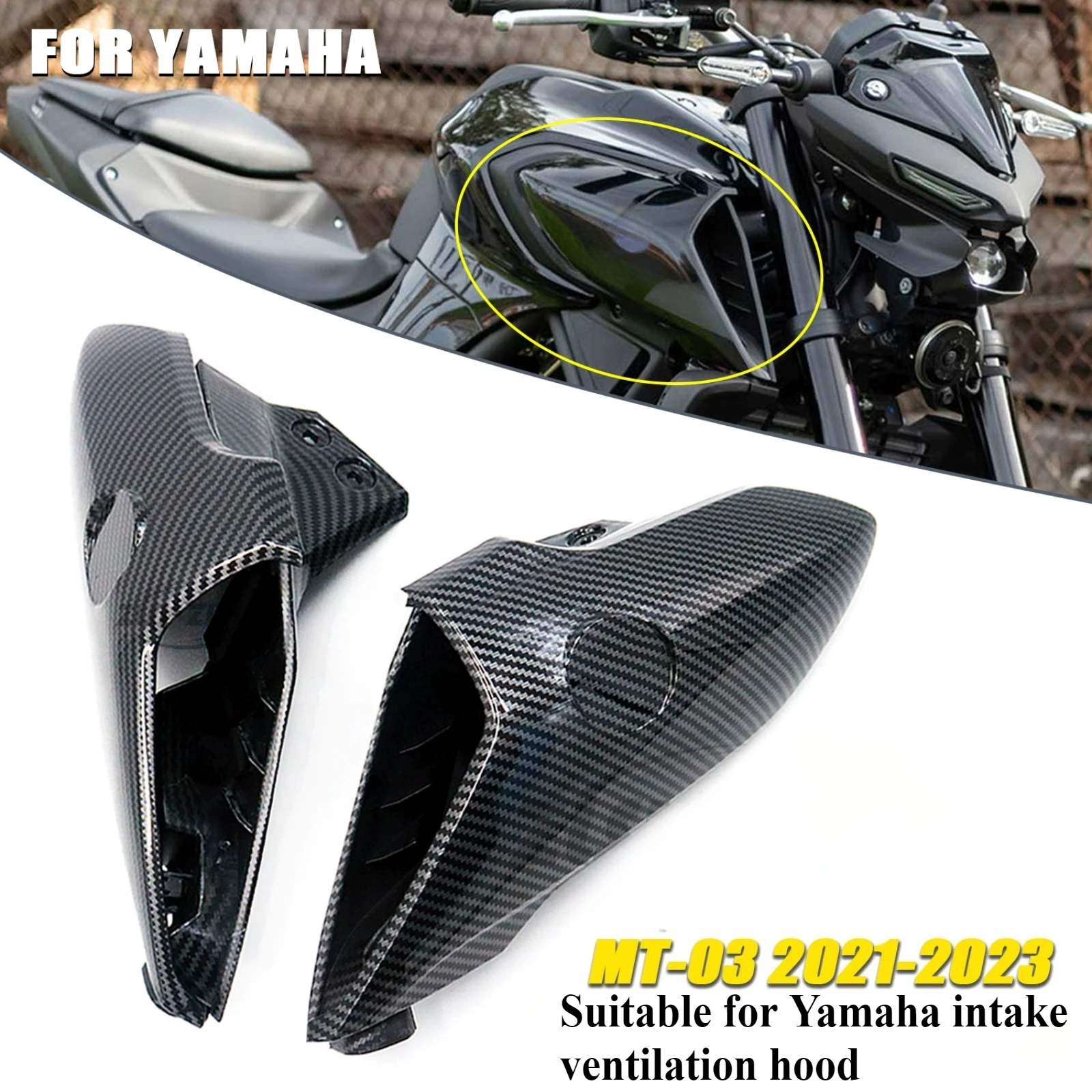 

For Yamaha MT-03 2021-2023 Motorcycle Front Vent Air Intake Cover Modified Exterior Fairing Decorative Bodywork Replacement