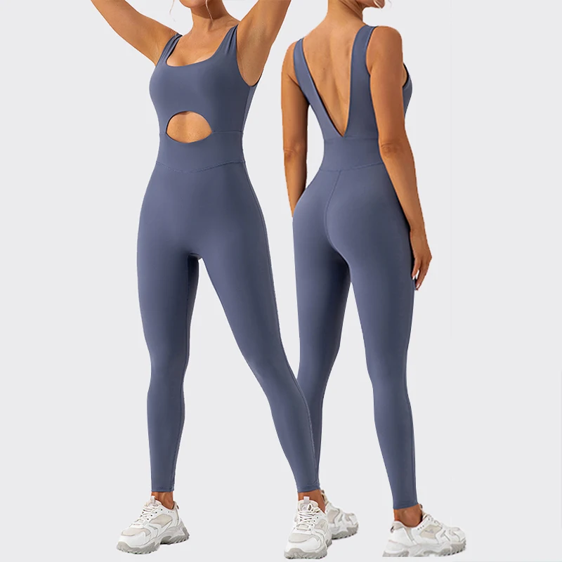 Set da yoga Tuta da donna Tuta intera sexy senza schienale Set fitness Abbigliamento da palestra traspirante Abbigliamento sportivo da corsa