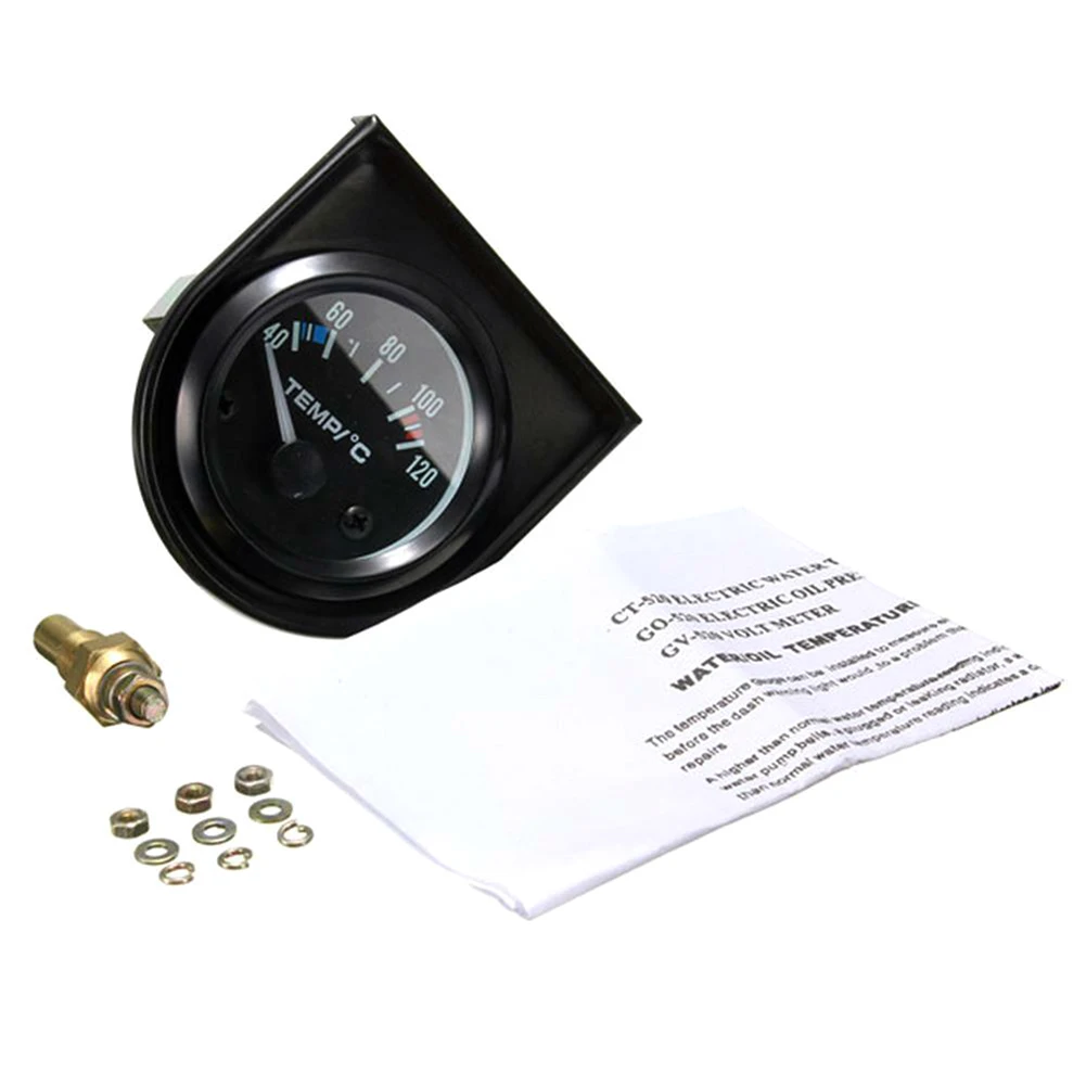 Coolant Water Temperature Gauge 52mm Digital Car Water Temp 12V 40-120℃ LED With Water Temp Joint Pipe Sensor Adapter Auto Meter