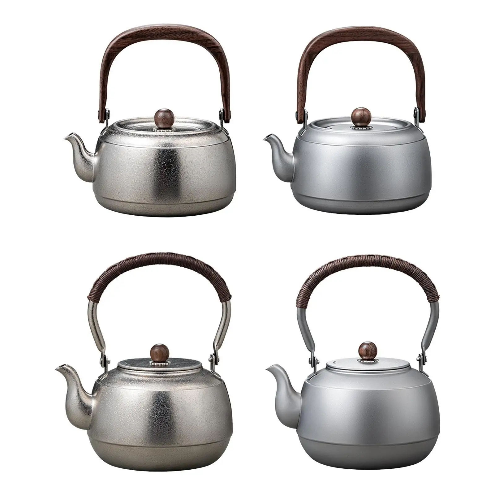 Camping Kettle Cookware for Boiling Water Open Fire Titanium Water Pot Tea Kettle for Traveling Picnic Fishing Outdoor Climbing