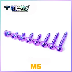 RTAMO Gr5 Titanium Bolt M5X10/12/15/18/20/25/30/35 Self-Tapping Screws for Motorcycle Bike Car CNC Fastener (1PC)
