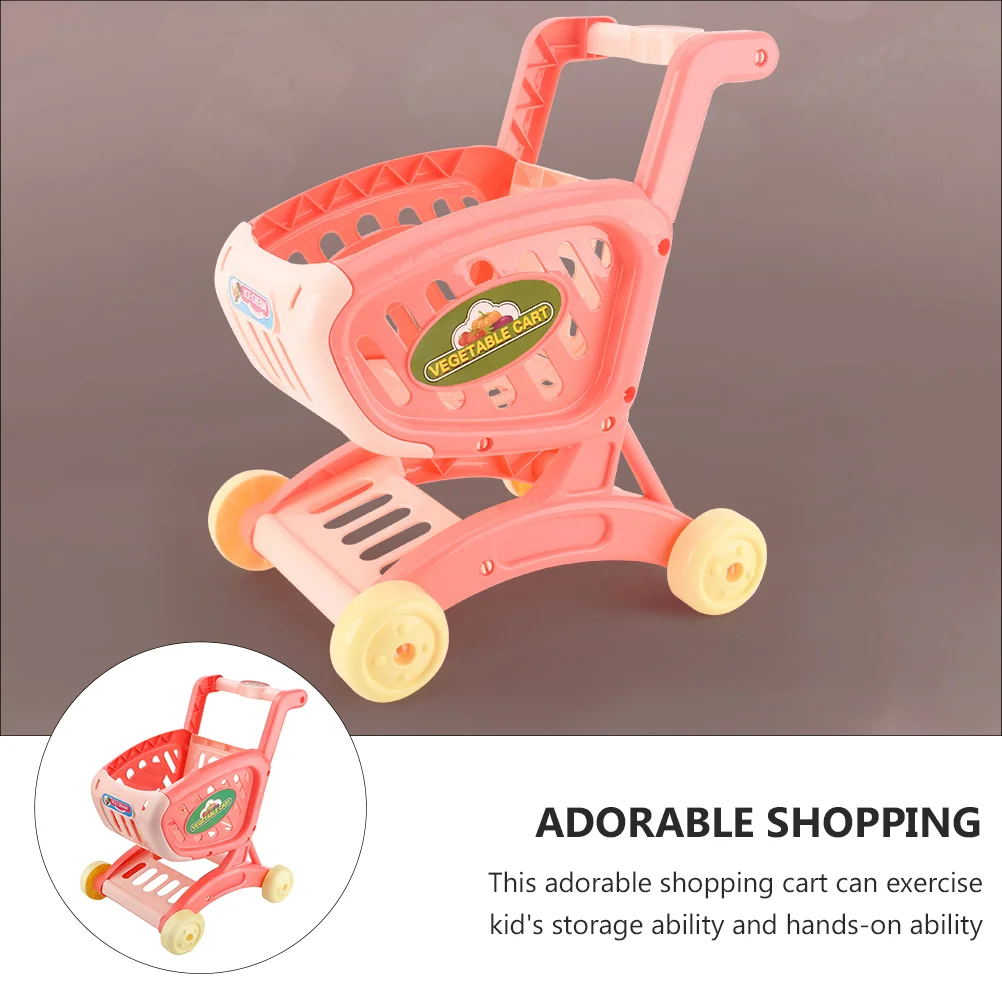 Carrito de compras para niños, juguetes para niños, estantes de almacenamiento para muñecas, carrito de simulación de plástico para Cosplay,