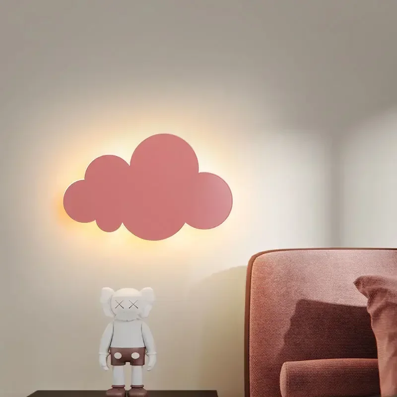 Imagem -04 - Lâmpada de Parede Nórdica Kinderamer Nuvem Criativa dos Desenhos Animados Decoração do Quarto das Crianças Luzes Led Menino Menina Cabeceira Bonito Luz Decorativa