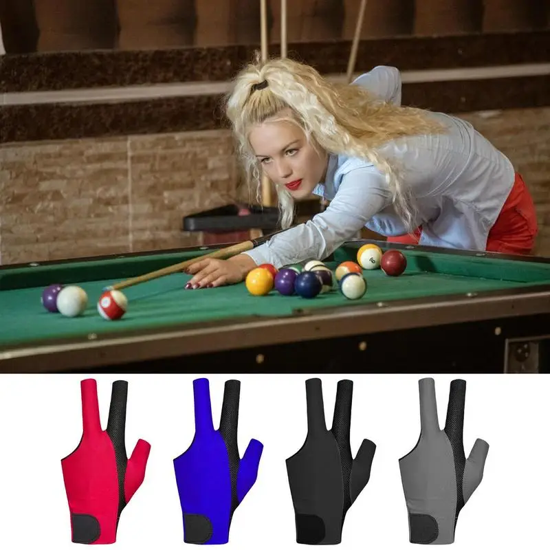 Billiards Gloves For Men Three Finger Gloves Comfortable Billiards Accessories Protective Gear Soft Left Right Hand Mitt For