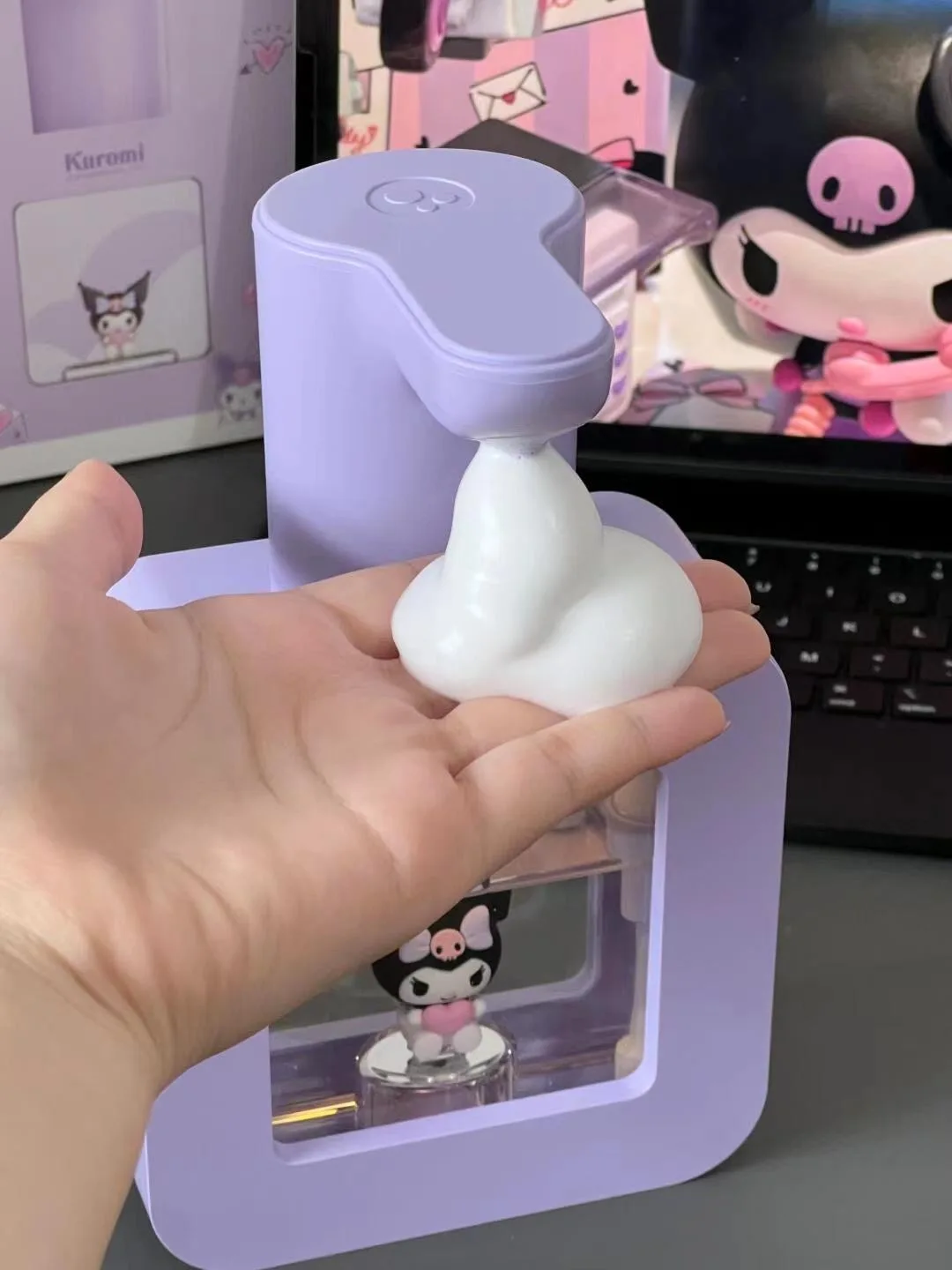 Kawaii Sanrio Cinnamoroll Cartoon Usb Charging Automatic Induction Foam Hand Sanitizer Machine Soap Dispenser Daily Necessities