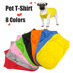 XS-XXL Summer Pure Cotton Puppy Blank Dog Shirt Clothes Soft Plain Doggy Vest Cat Bottoming T Shirts for Small Medium Large Dogs