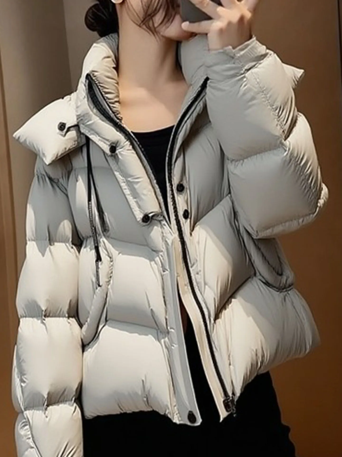 Único ort Puffer Jaet mujer invierno Thiened pan Sle sistema coreano abajo abrigo cálido ajuste Regular fibra de poliéster