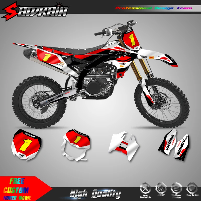 Sawrain  For YAMAHA 19-23 YZF250 18-22YZF450 19-22 WRF450 20-23 WRF250 Motorcycle Sticker Custom Team Graphics Decals Kit