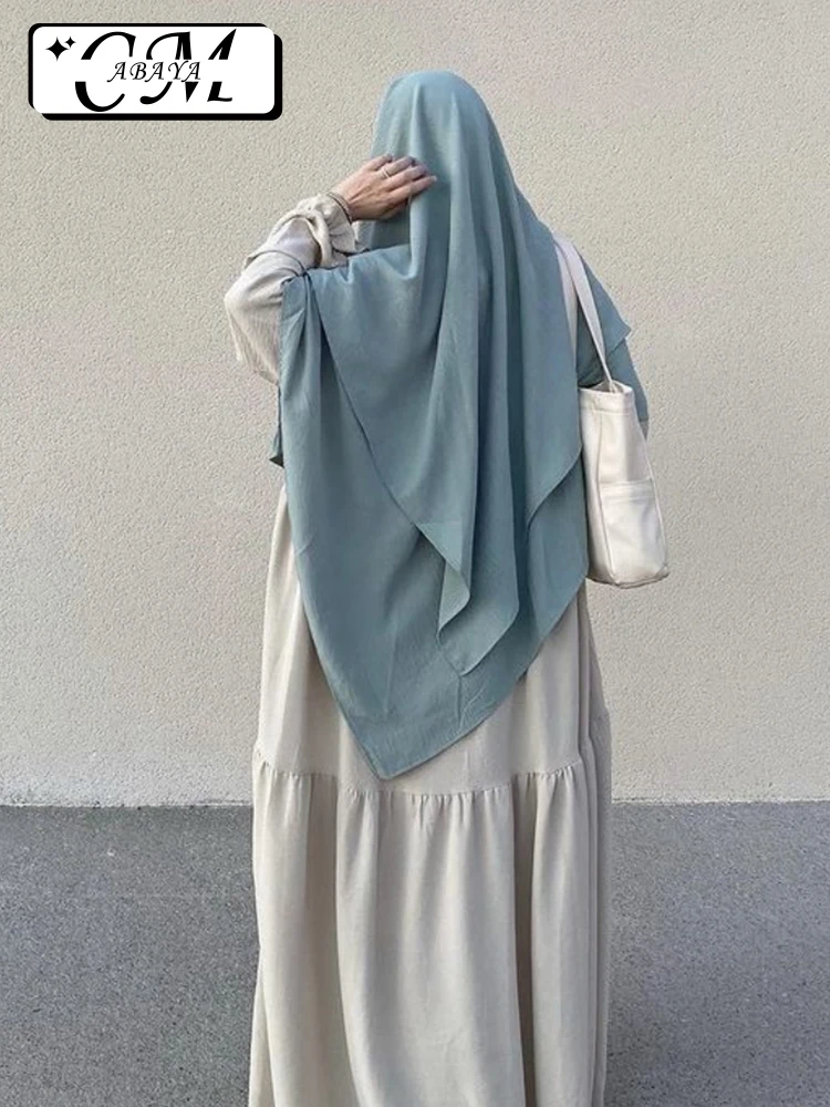 Muslim Woman Abaya Islam Arabic White Turbans For Women Robe scarf Turkey  Black Khimar Hijab Women Clothing Ramadan Dress Veil - AliExpress 200000345