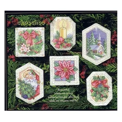 Amishop Top Quality Lovely Counted Cross Stitch Kit Ornament Santa Father Candle Flower Gift Christmas Tree Ornaments Dim 0866
