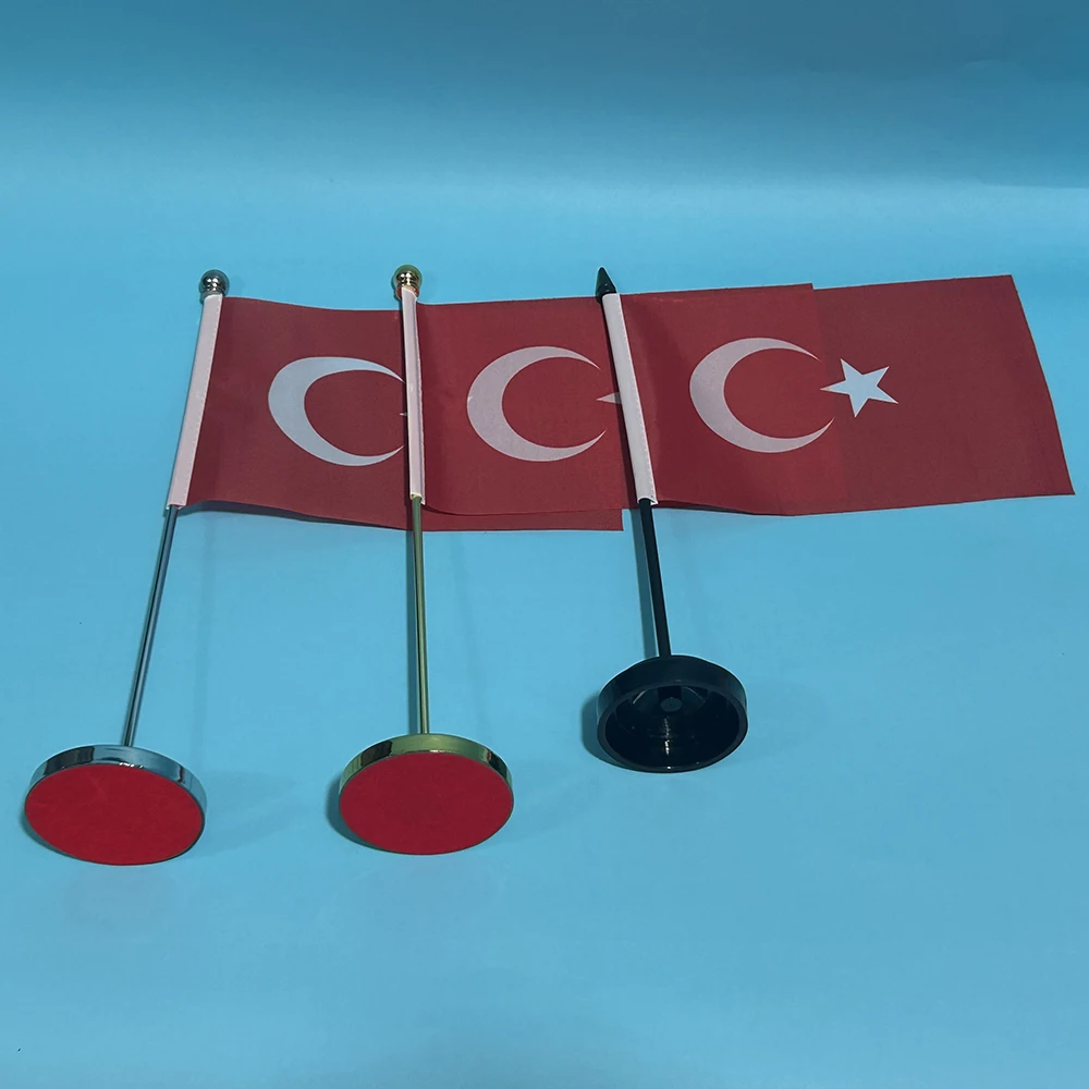 SKY FLAG Office Desk Small Flag of Turkey Flag 14x21cm Polyester Turkey National Flag Country Banner Desk Ornaments Flags