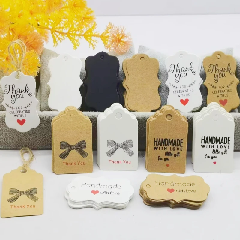 

3x5cm 100TAG+20M STIRNG Thank you for the gift label MERRY CHRISTMAS Gift Label