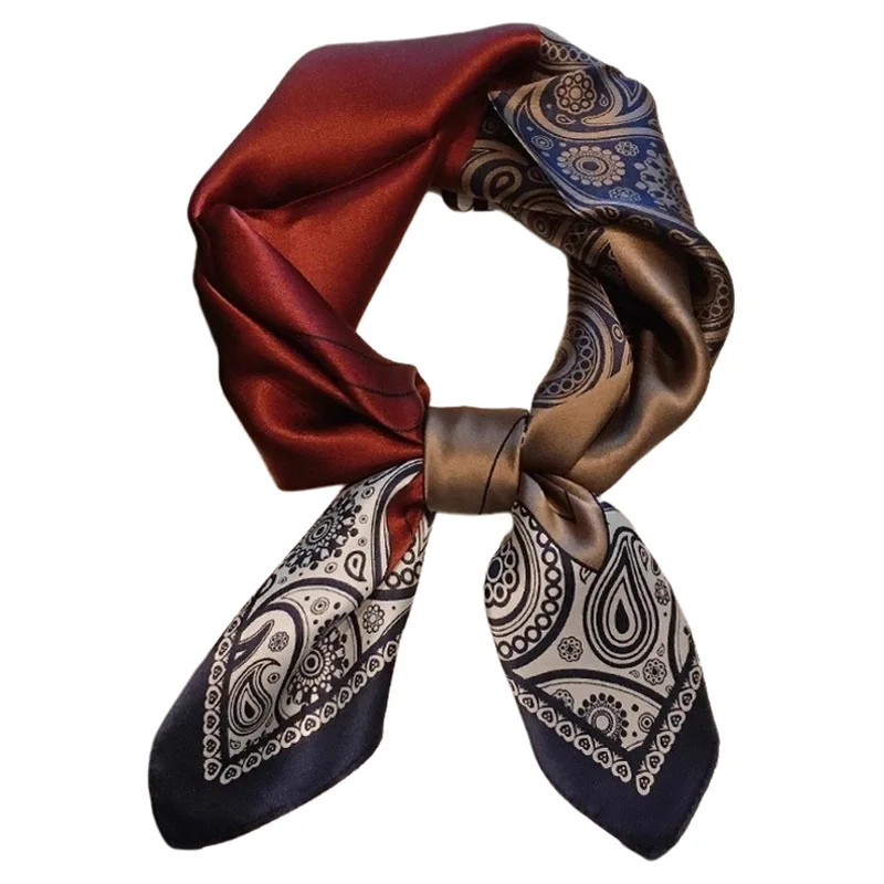 

100% натуральный шелковый шарф, женский бандана, квадратные шарфы, элегантный весенний модный роскошный хиджаб высокого качества, 70 см