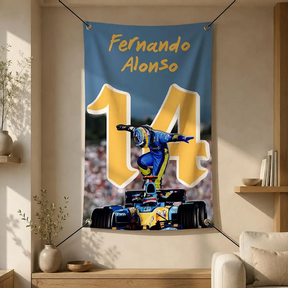 Racing F-Fernando Alonso Flags Flag Banner Wall Hanging for Bedroom Dorm Room Home Bar Party Indoor Outdoor Wall Decor