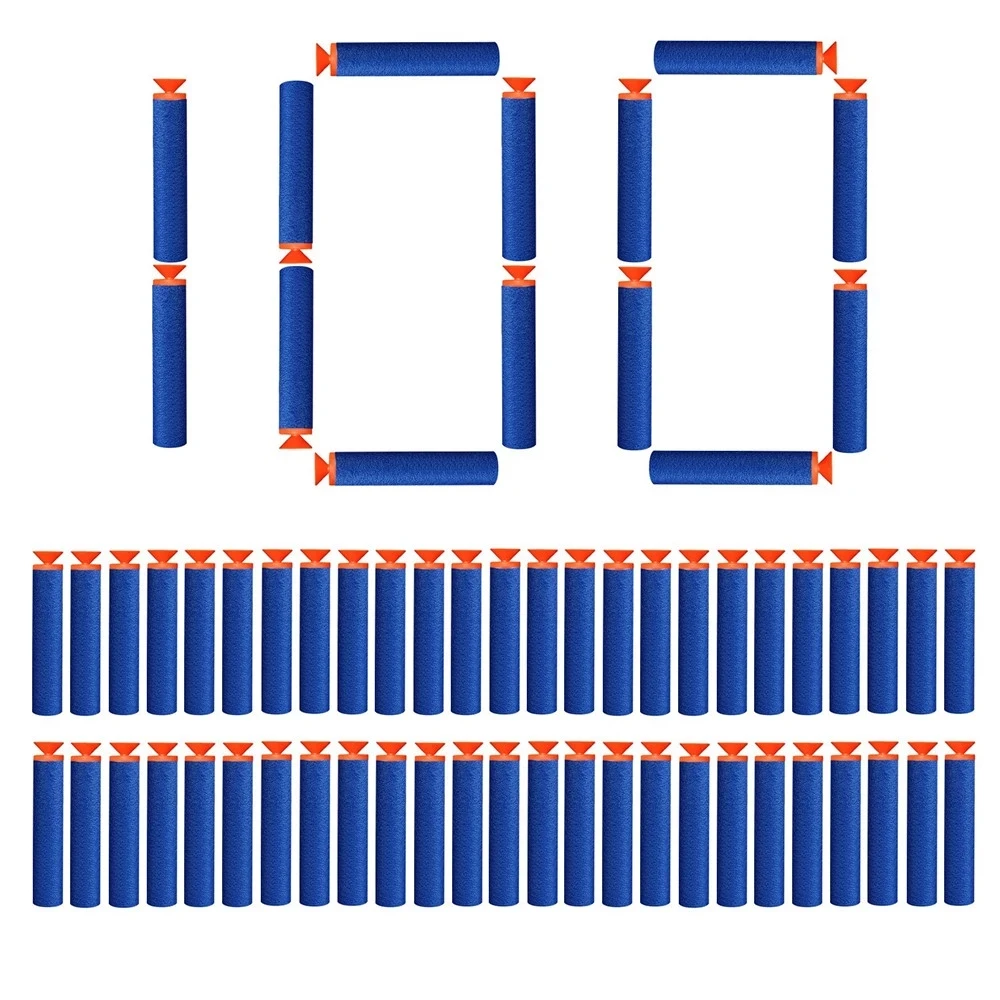 New Sucker Darts Bullets 100pcs 7.2cm Foam Bandolier Accessories for Nerf N-strike Elite Series Safe Toy Parts Kids Outdoor Toys