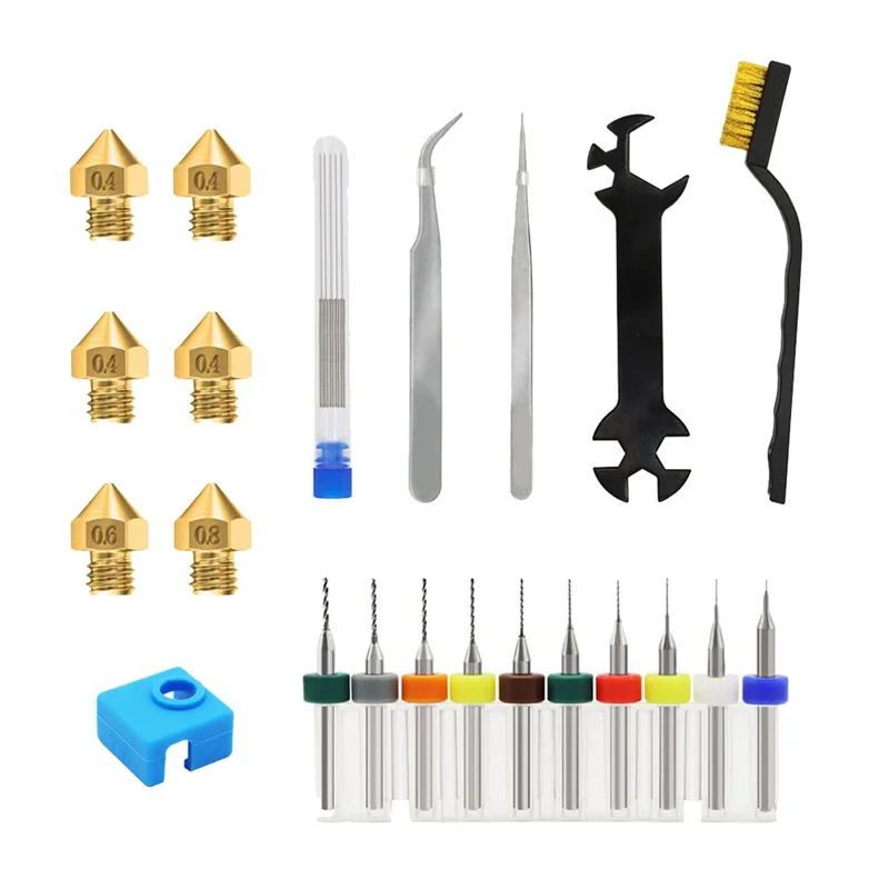 A34M-MK8 3D Printer Nozzles,For Ender3 Nozzle Cleaning Kits 3D Printer Nozzle Maintenance Kit 3D Printer Tools