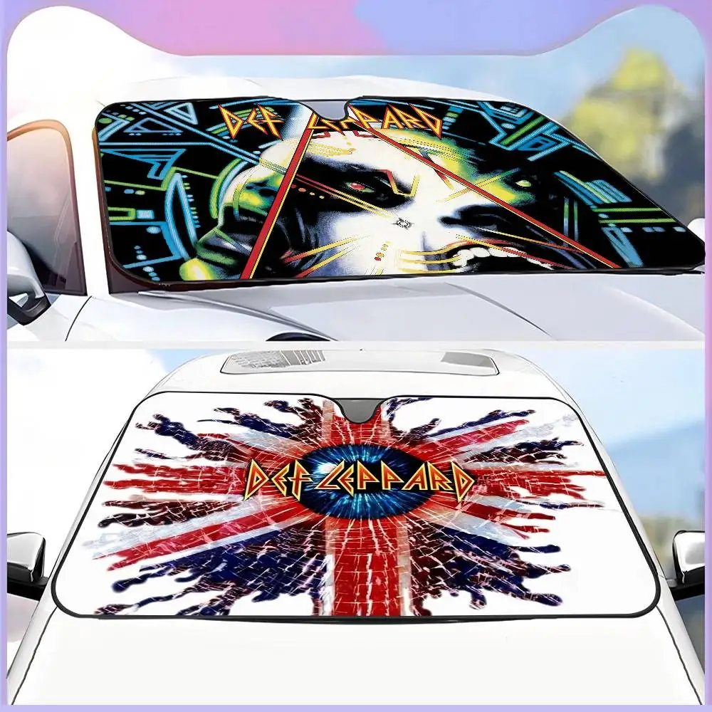 Classic Band D-def L-leppardS Novelty Car Front Windshield Sunshade 70x130cm Cartoon Foils Car Window Windscreen Cover