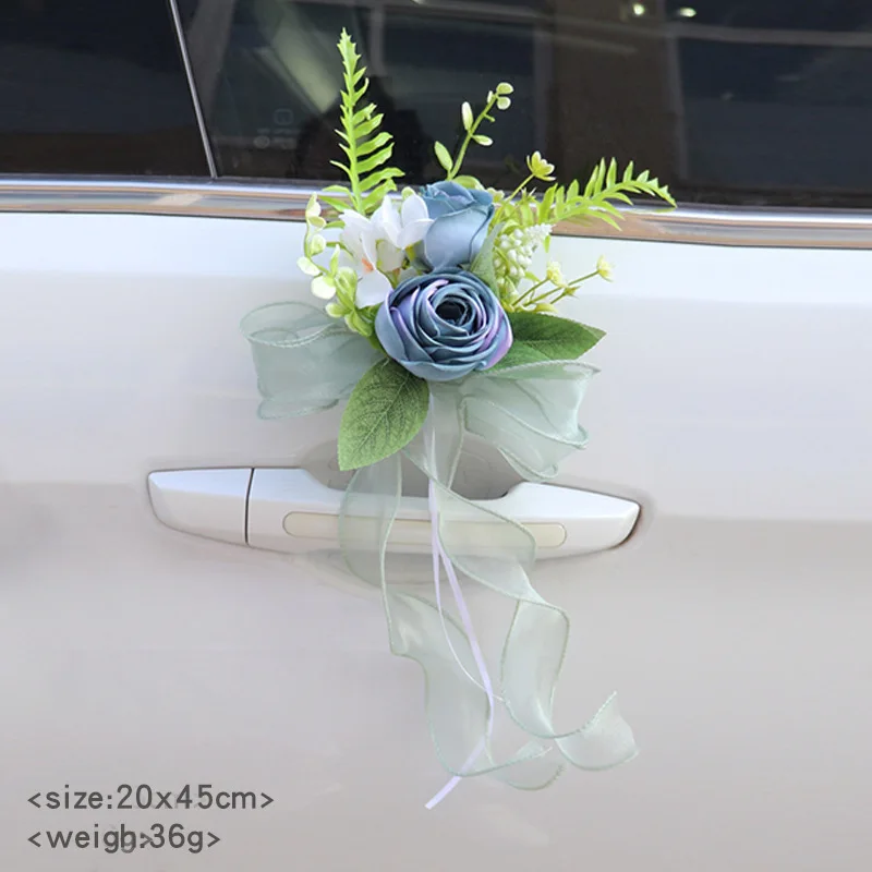 

Artificial Flower Wedding Car Mirror Decoration Wedding Flowers for Party Decorations 20*45cm 5 colors per set