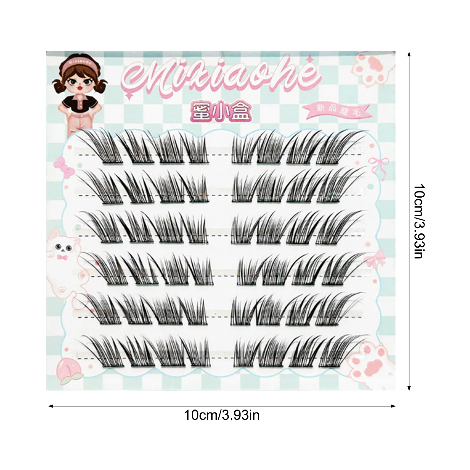 Fox-estilo natural cílios postiços extensões individual cluster cílios alados grosso enrolado diy diário cílios suprimentos preto