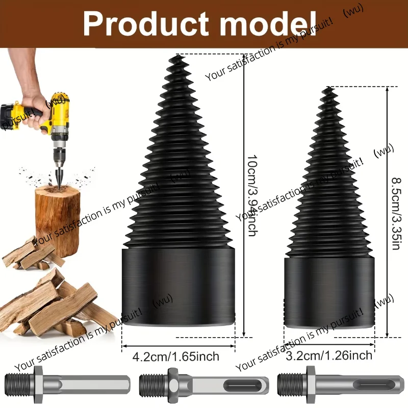 32/42/45/50mm  Wood Twist Firewood Splitting Drill Bit Wood Splitter Screw Cones  Square Round Drill Bit
